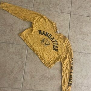 Yellow cropped long sleeve